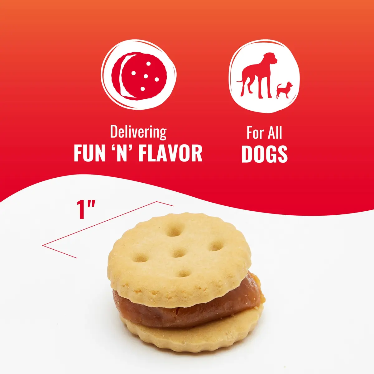 Good ‘N’ Tasty Triple Flavor Stacks Peanut Butter Dog Treats | 3.5 oz | No Artificial Flavors - view 3