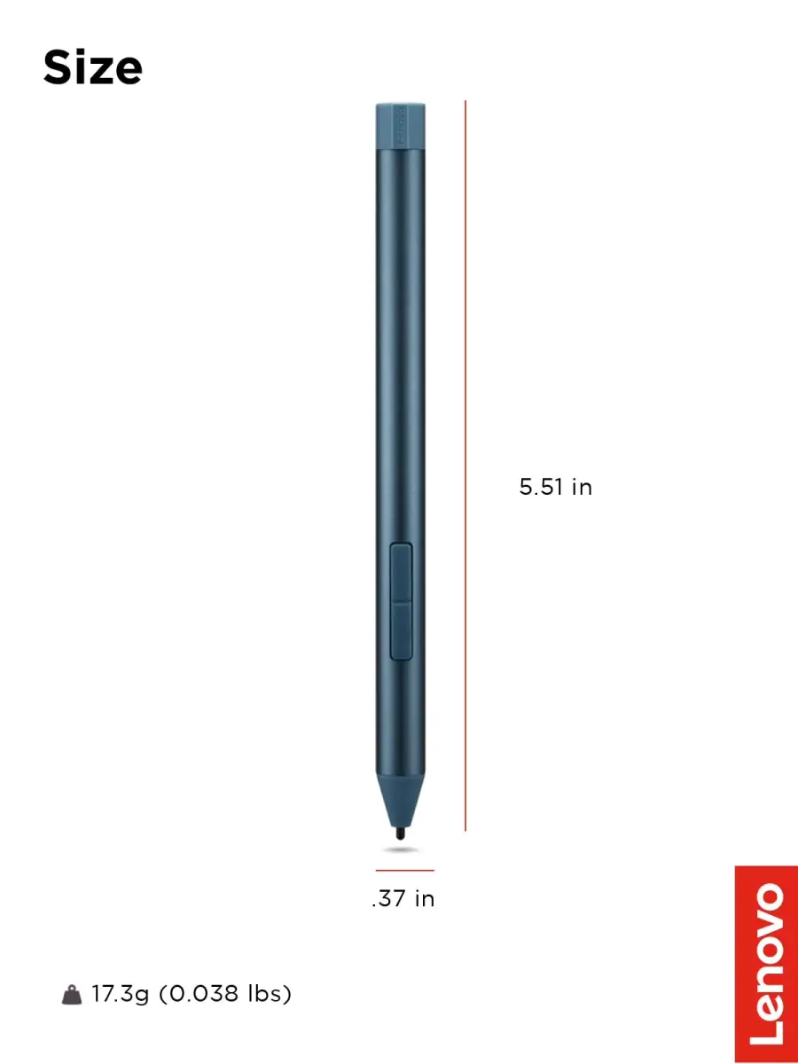 Lenovo Digital Pen 3 for Laptops, Tidal Teal, 4096 Pressure Levels | Advanced Tilt Recognition - view 6