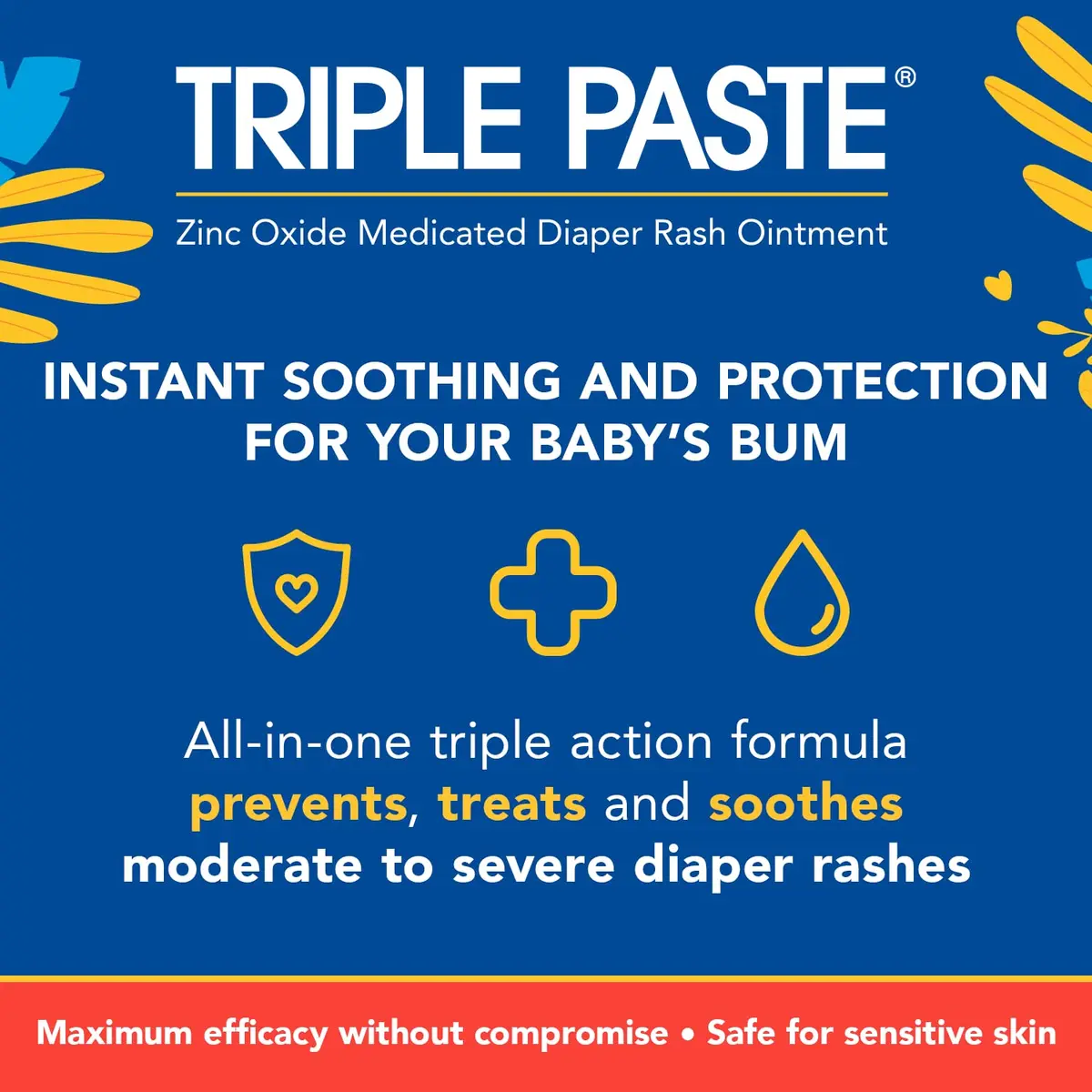 Triple Paste 3X Max Strength Diaper Rash Ointment, 40% Zinc Oxide, 6 oz | Fast Relief for Severe Baby Rash - view 3