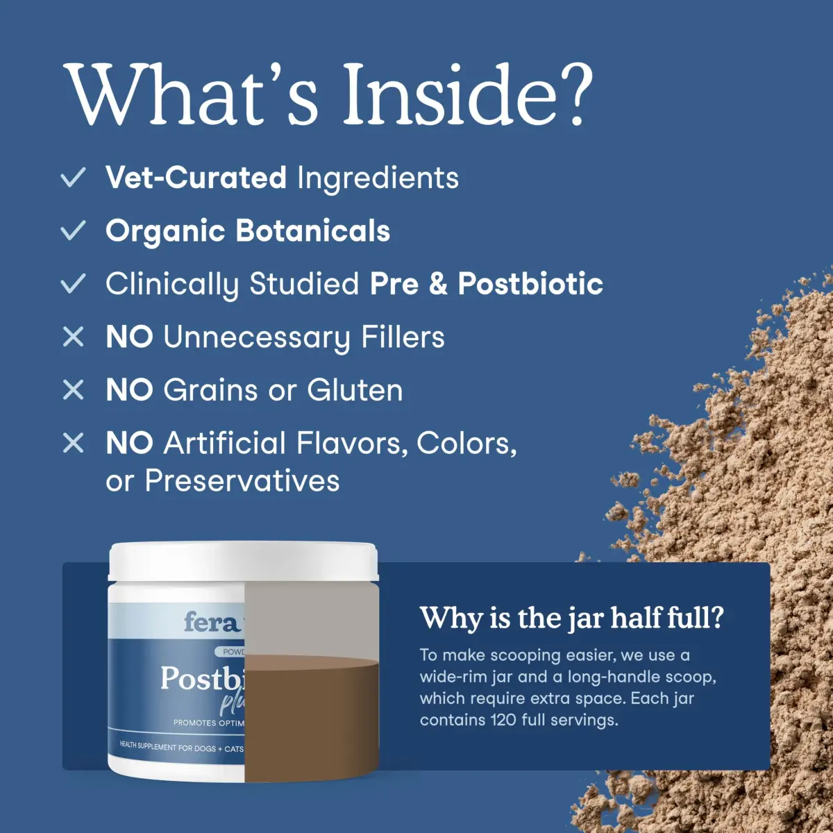 Fera Pets Postbiotics Plus Prebiotics for Dogs & Cats 60g (2.12 oz) | Digestive & Immune Support - view 3