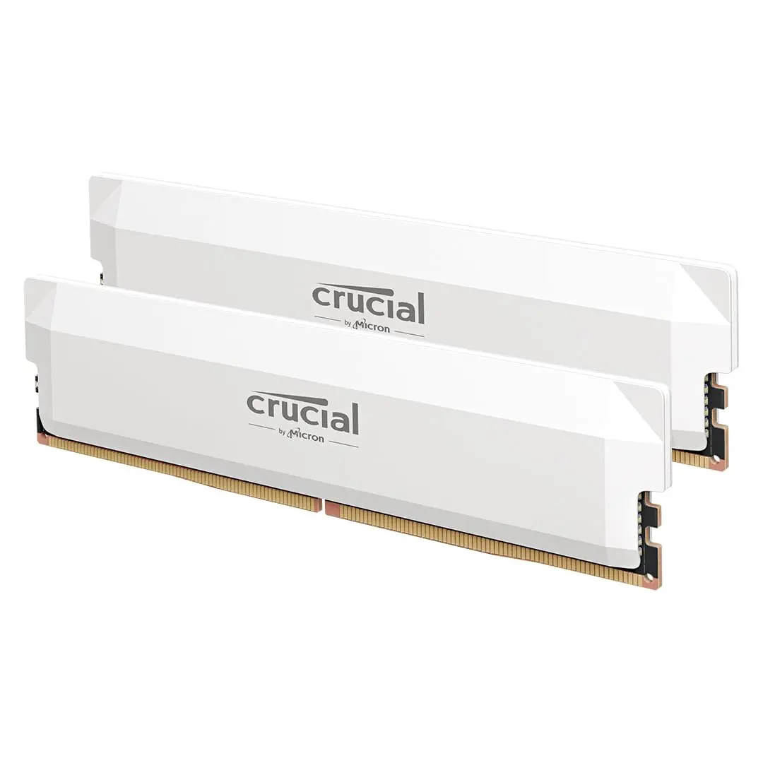Crucial Pro 32GB DDR5 RAM Kit (2x16GB) 6000MHz CL36 White | Overclocking Desktop Gaming Memory - main product image