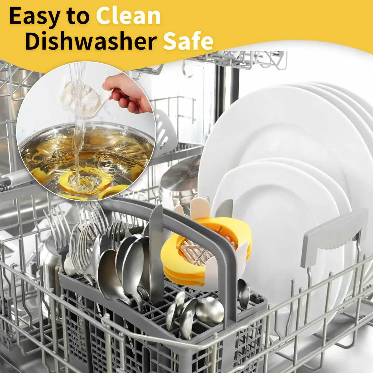Jawbush 3-in-1 Egg Slicer Yellow | Sharp Stainless Steel Blades, Heavy Duty Multi-purpose Food Cutter for Slicing, Wedging & Quartering - view 6