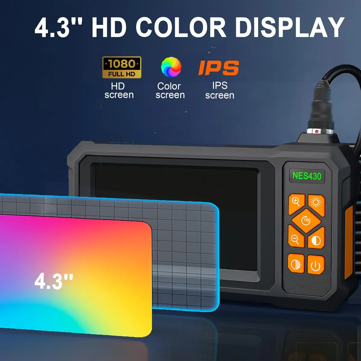 COOVIE 4.3-inch IPS Screen Borescope Inspection Camera 1920x1080P HD | 5m (16.4ft) Semi-Rigid Probe with 8 LEDs & IP67 Waterproof - view 6