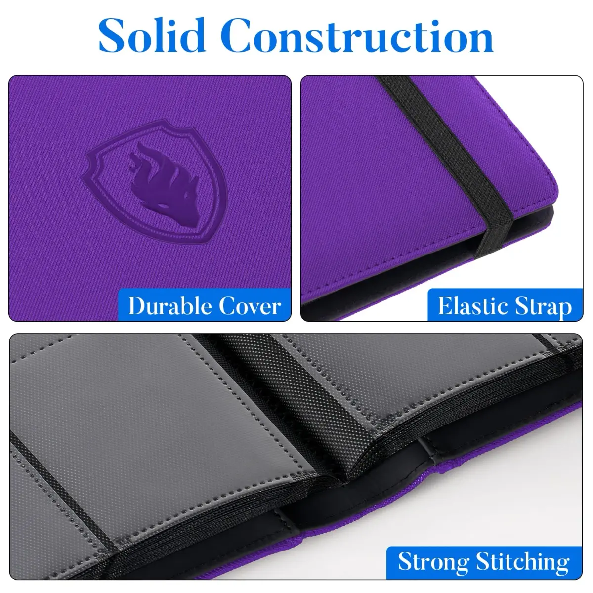 Fabmaker 540 Pocket Card Binder Purple | Acid-Free Archival Safe Display Album - view 2