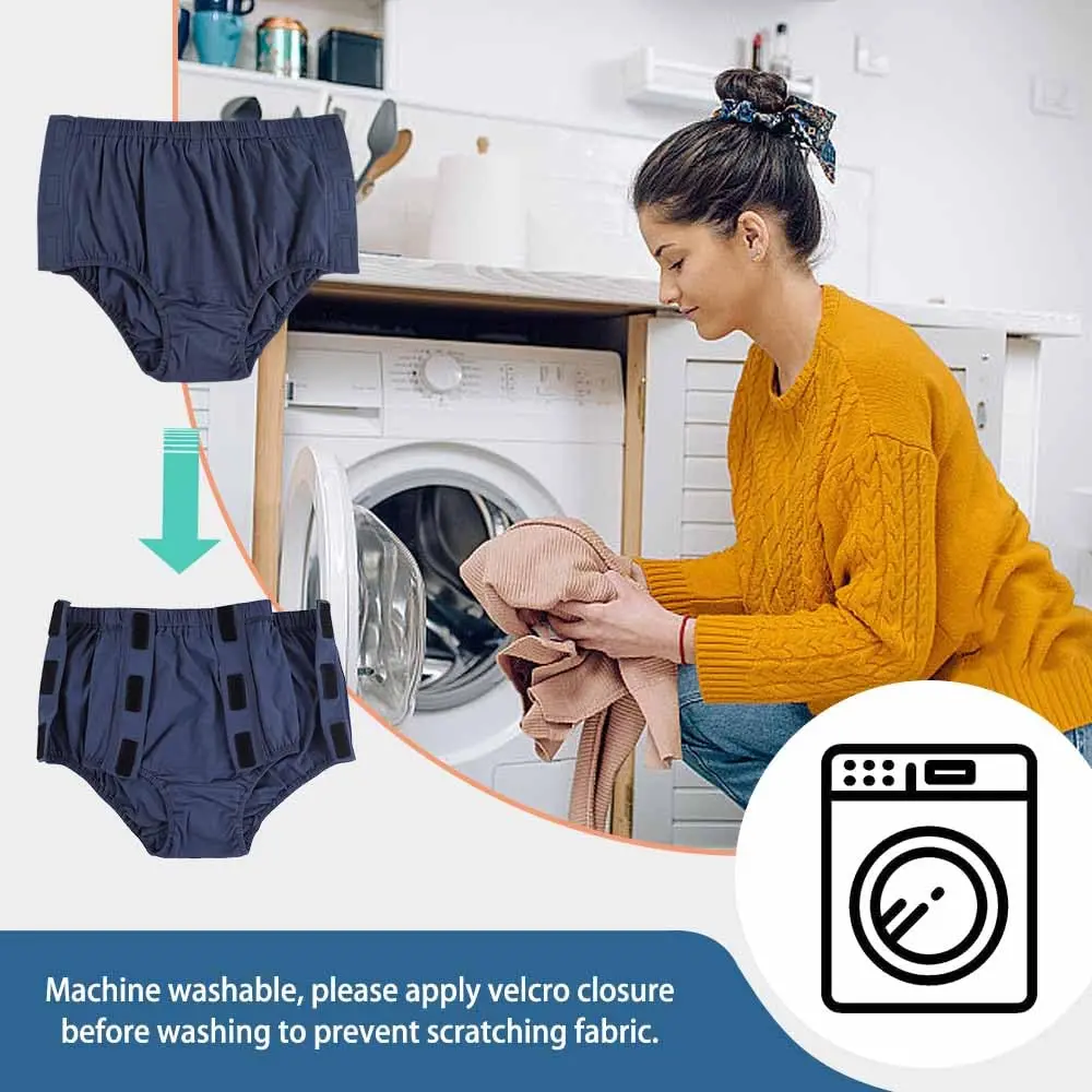 Lmaray Post Surgery Cotton Underwear for Women | Reusable Incontinence Briefs, Tear Away, 3 Pack, Large - view 5
