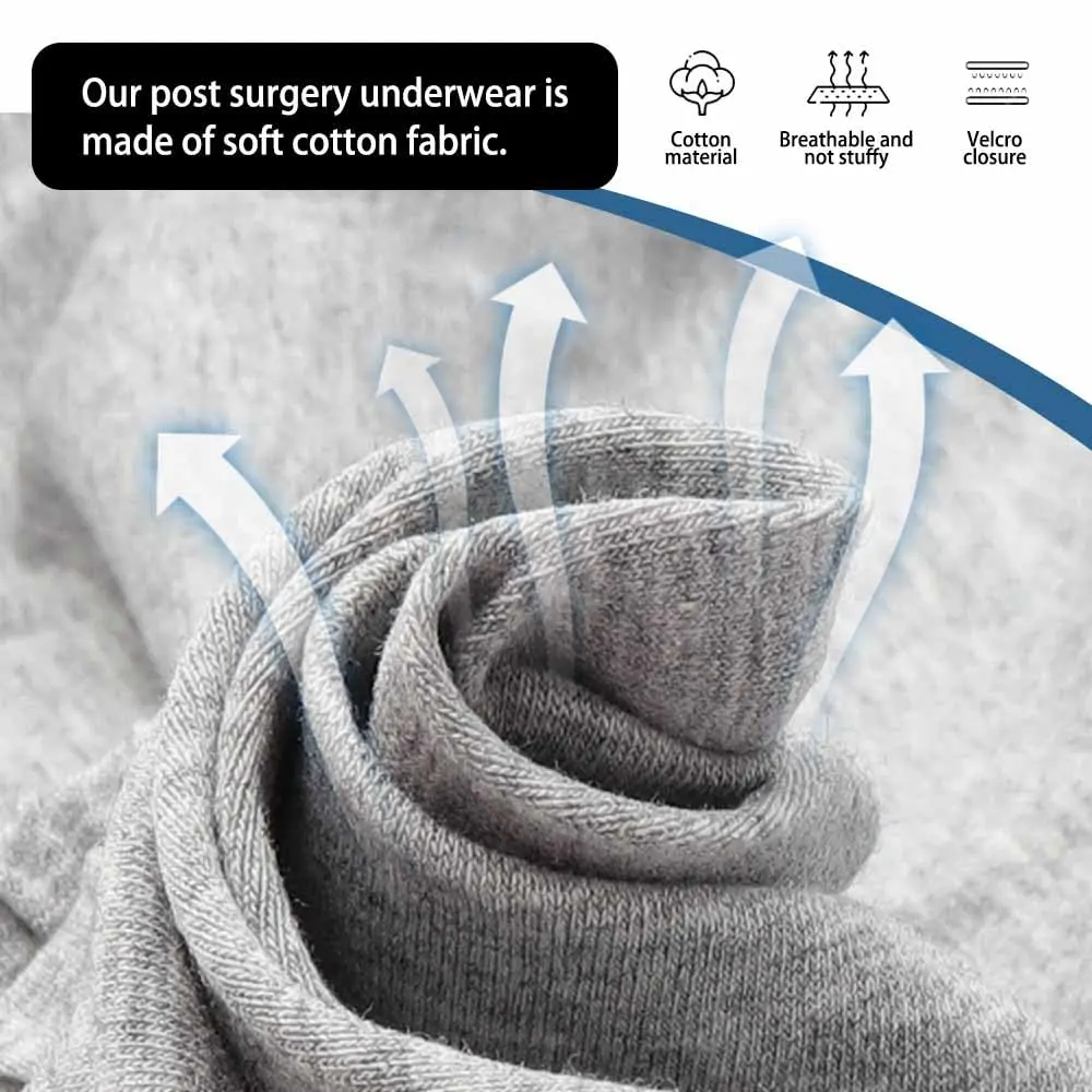 Lmaray Post Surgery Cotton Underwear for Women | Reusable Incontinence Briefs, Tear Away, 3 Pack, Large - view 3