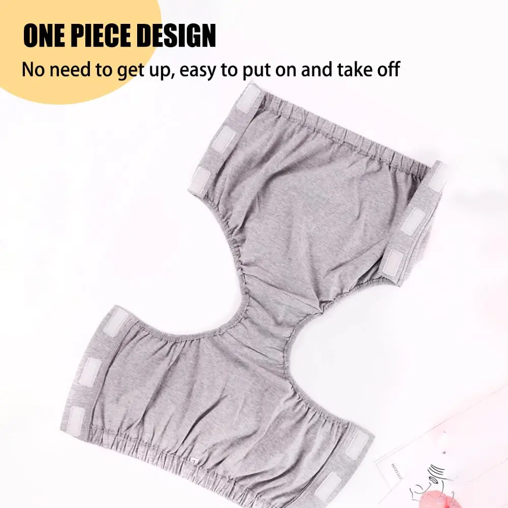 Lmaray Post Surgery Cotton Underwear for Women | Reusable Incontinence Briefs, Tear Away, 3 Pack, Large - view 4