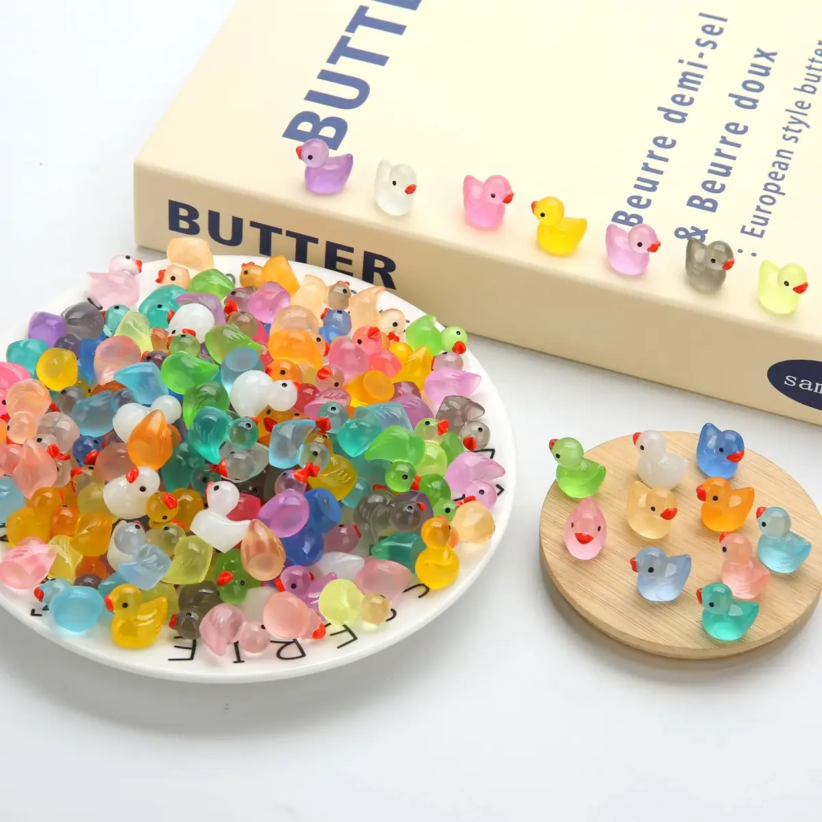 GWAHSA Luminous Mini Resin Ducks 240 Count | Glow in The Dark Tiny Animals for Dollhouse Decor - view 5