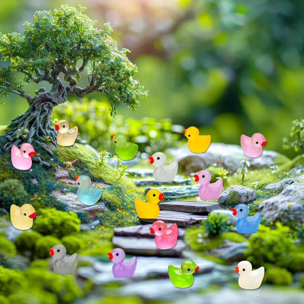 GWAHSA Luminous Mini Resin Ducks 240 Count | Glow in The Dark Tiny Animals for Dollhouse Decor - view 7