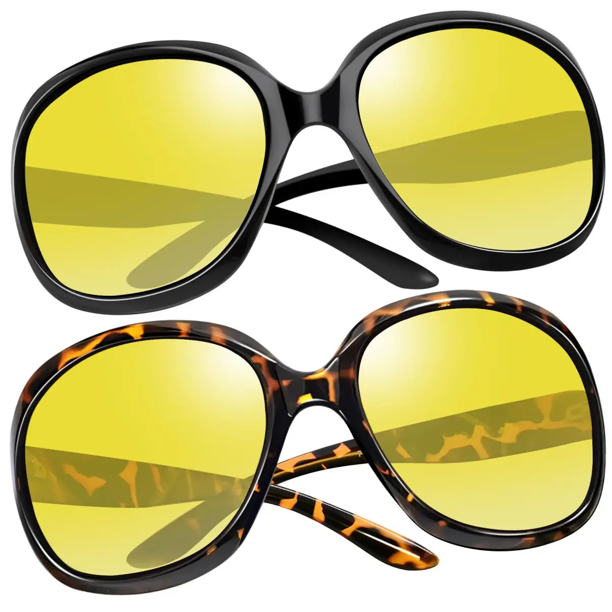 Joopin Oversized D29-Tortoise/Yellow & Black/Yellow Butterfly Sunglasses for Women - main product image