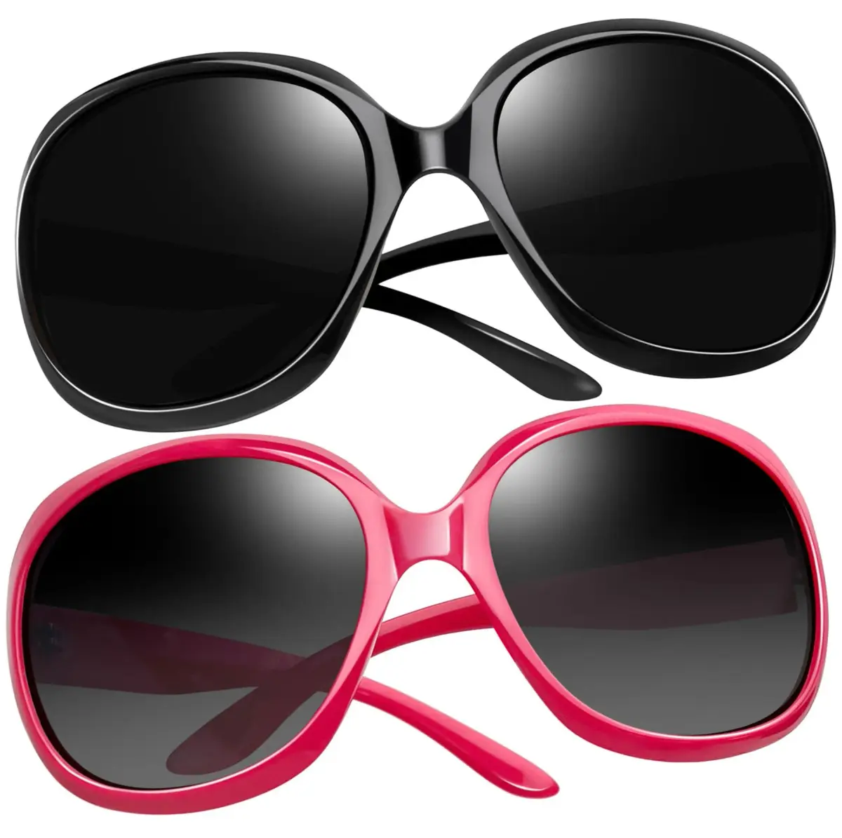 Joopin D23-Black + Hot Pink Oversized Butterfly Sunglasses for Women | Polarized UV400 Protection - main product image