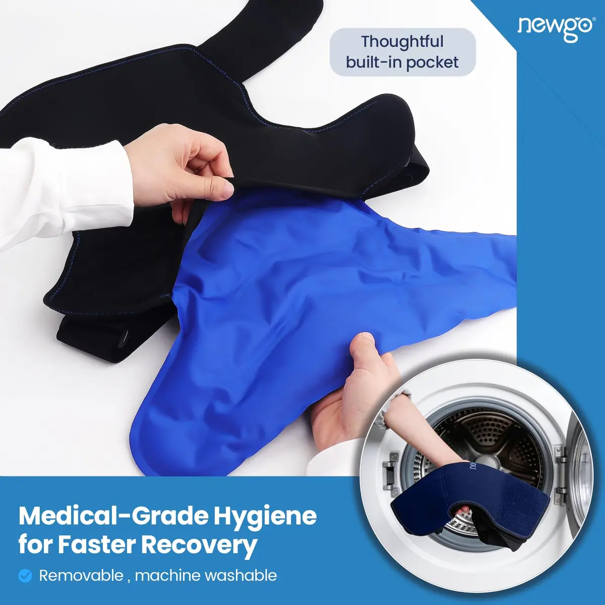 NEWGO Shoulder Ice Pack XL | Full Shoulder Coverage for Post-Surgery & Pain Relief - view 8