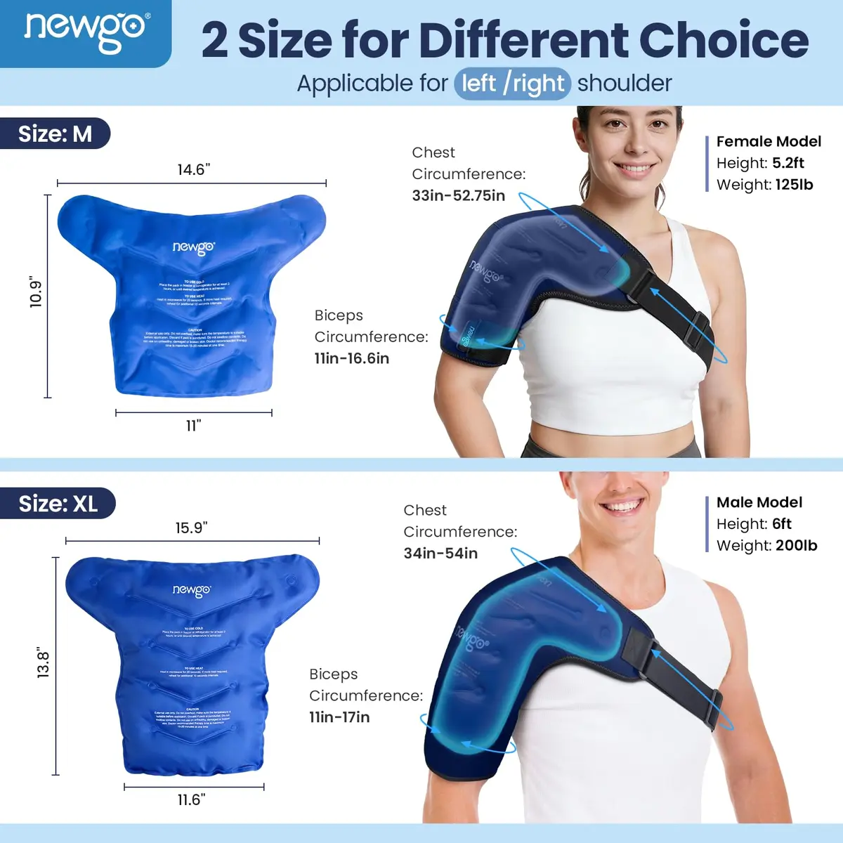 NEWGO Shoulder Ice Pack XL | Full Shoulder Coverage for Post-Surgery & Pain Relief - view 2