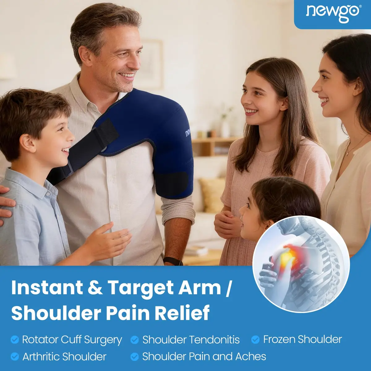 NEWGO Shoulder Ice Pack XL | Full Shoulder Coverage for Post-Surgery & Pain Relief - view 4