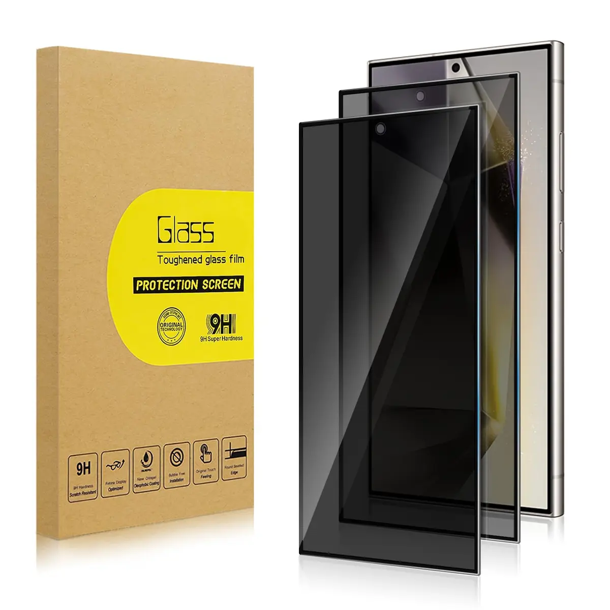 Lokyoo 2 Pack Privacy Screen Protector for Samsung Galaxy S24 Ultra | Anti-Peep, 9H Hardness, Easy Install - main product image