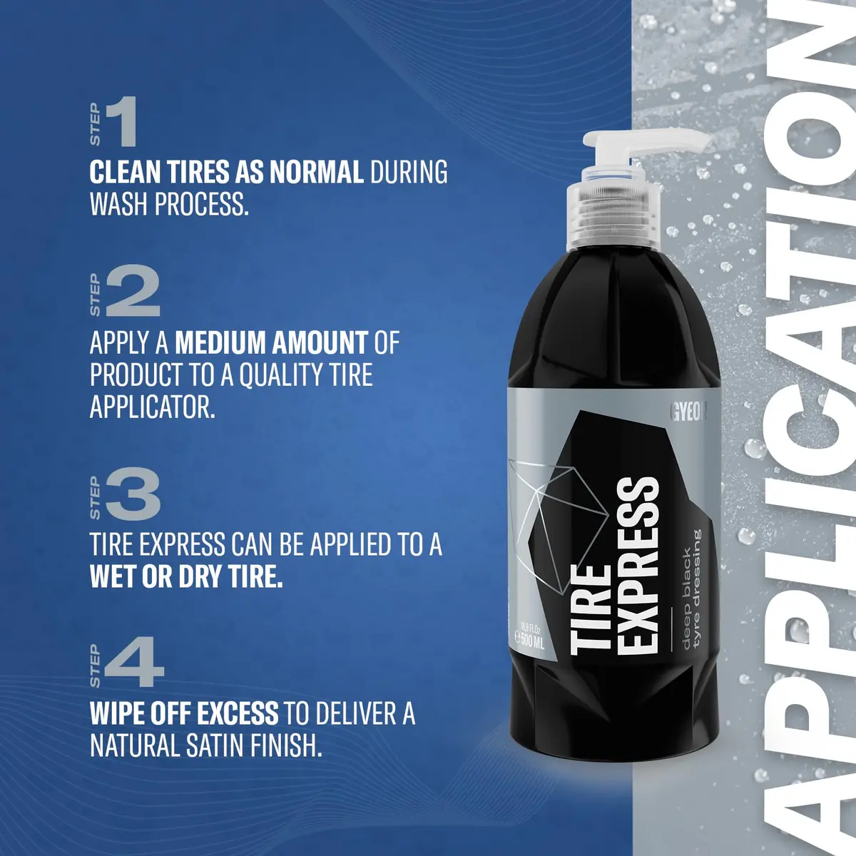 Gyeon Tire Express Satin Tire Shine 500ml | Natural Finish, UV & Water-Repellent - view 4