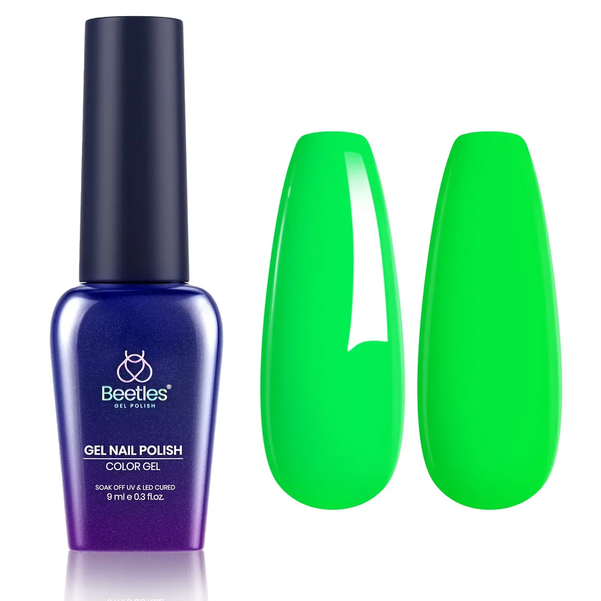 beetles Gel Polish Ghost Phantom 0.5 Fl Oz | Neon Green UV/LED Long-Lasting Nail Art - main product image
