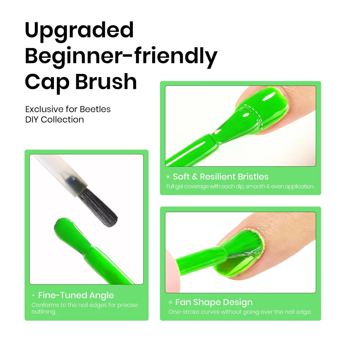 beetles Gel Polish Ghost Phantom 0.5 Fl Oz | Neon Green UV/LED Long-Lasting Nail Art - view 7