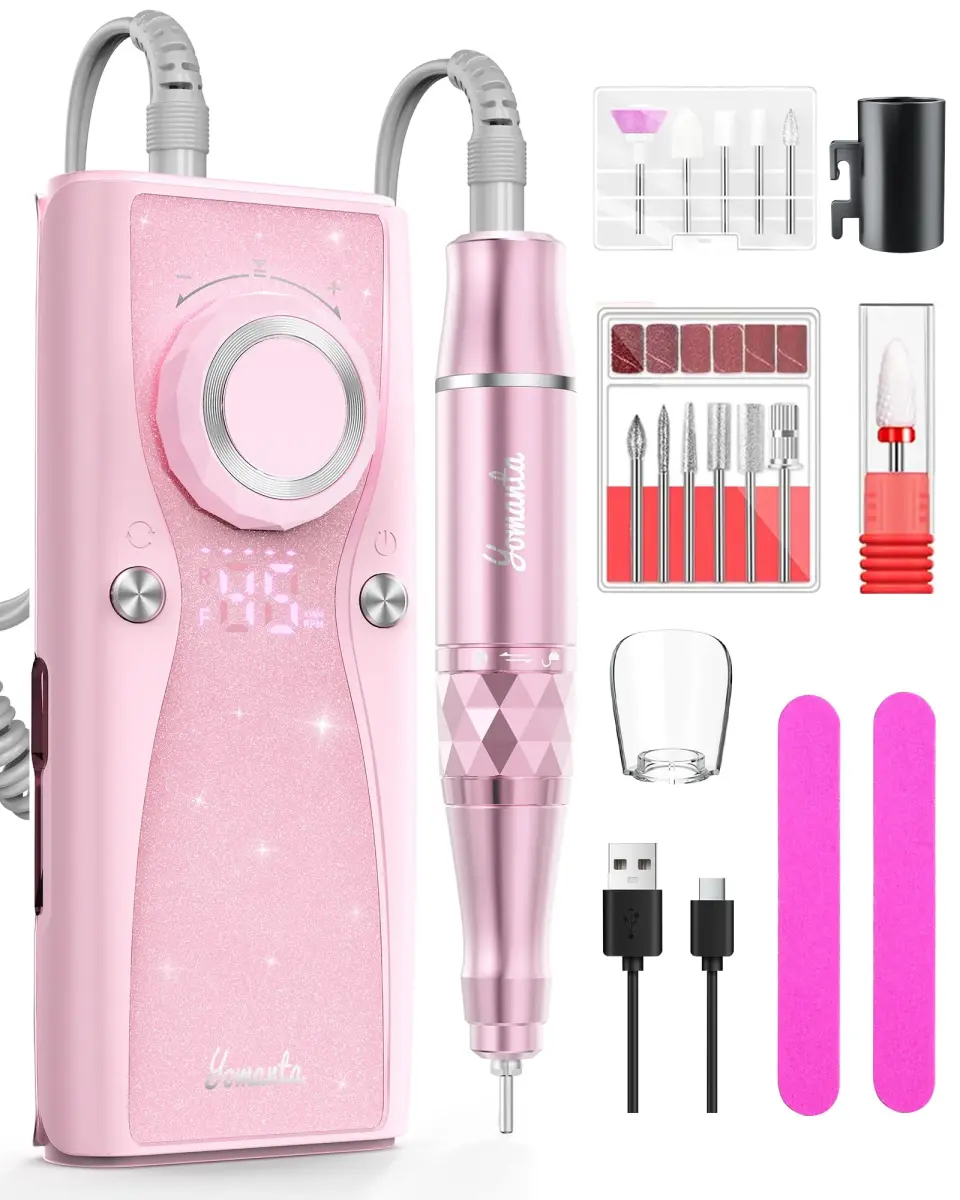 Yomanta Electric Nail Drill Professional Kit 45000 RPM USB Rechargeable Efile Nail File with 12 Bits | Salon & Home Manicure Tool - main product image