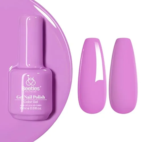 Beetles Purple Gel Nail Polish - 15ml (0.5 Fl Oz) | Bright Purple Gel Polish for Summer & All Seasons - main product image