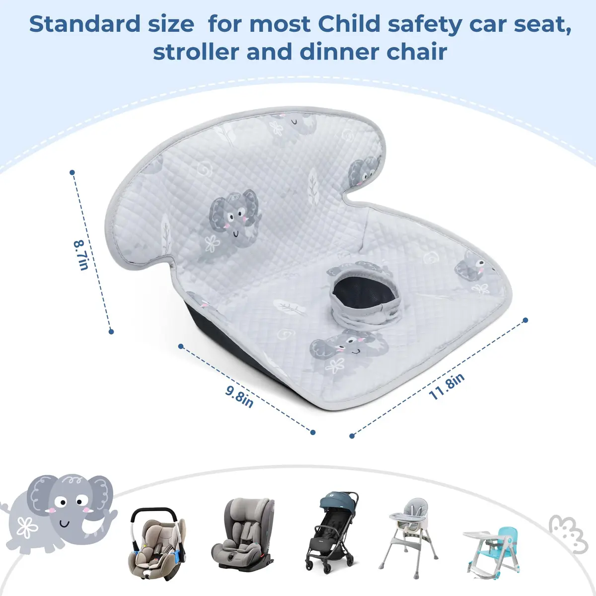 COOLBEBE 2 Pack Waterproof Car Seat Protector for Potty Training | Grey, Universal Fit, Leak-Proof - view 7