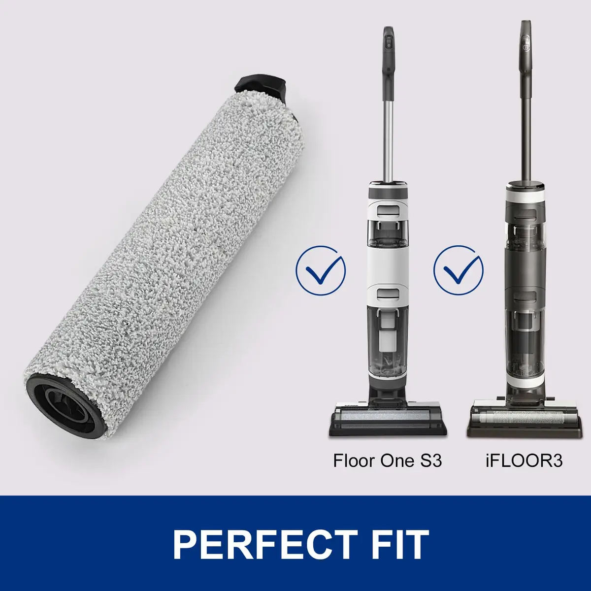 MXZONE Roller Brush Replacement for Tineco iFloor 3 & Floor One S3 Vacuum, 2 Pack | Soft, Fluffy, Washable & Reusable - view 2