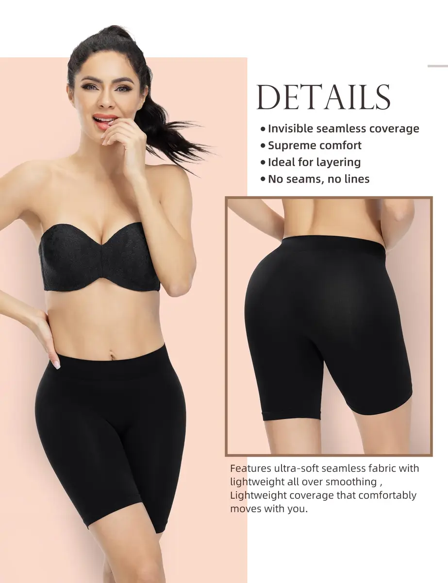 ATTLADY Seamless Boyshorts for Women | Anti-Chafing Underwear Shorts for Dresses, Small - view 4