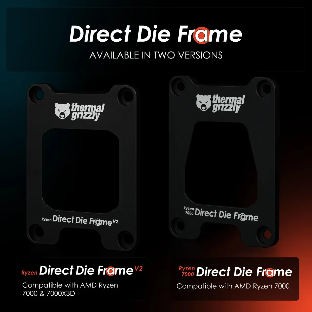Thermal Grizzly Direct Die Frame Ryzen 7000 V2 Black | For AMD Ryzen 7000 Processors Without IHS - view 4
