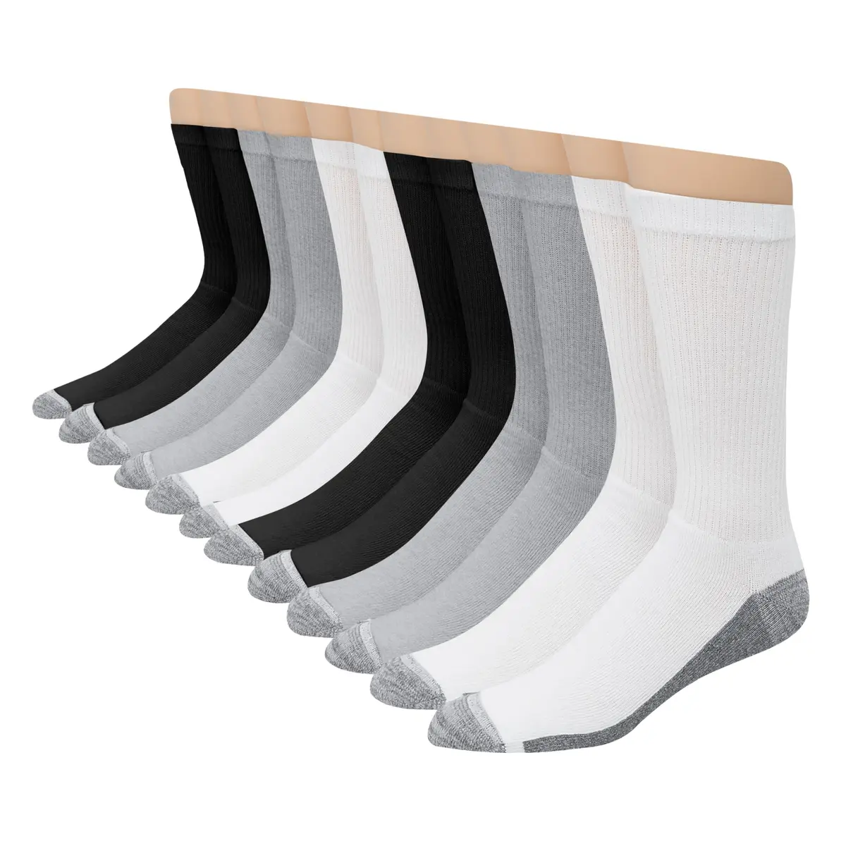 Hanes Men's Max Cushion Crew Socks | Moisture-Wicking & Odor Control, Extended Sizes - main product image
