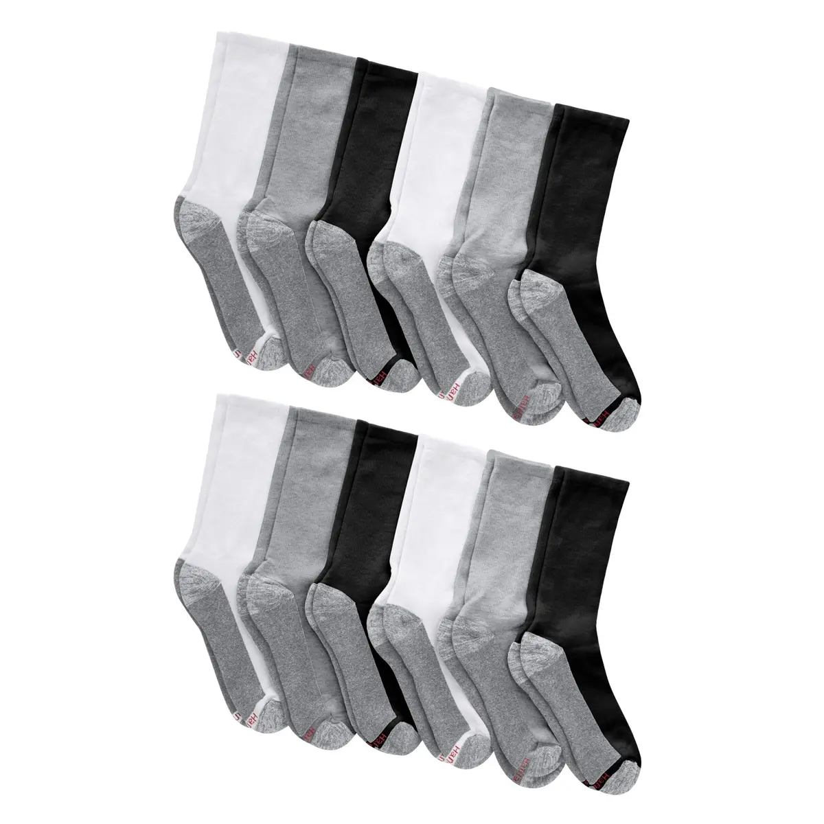 Hanes Men's Max Cushion Crew Socks | Moisture-Wicking & Odor Control, Extended Sizes - view 2