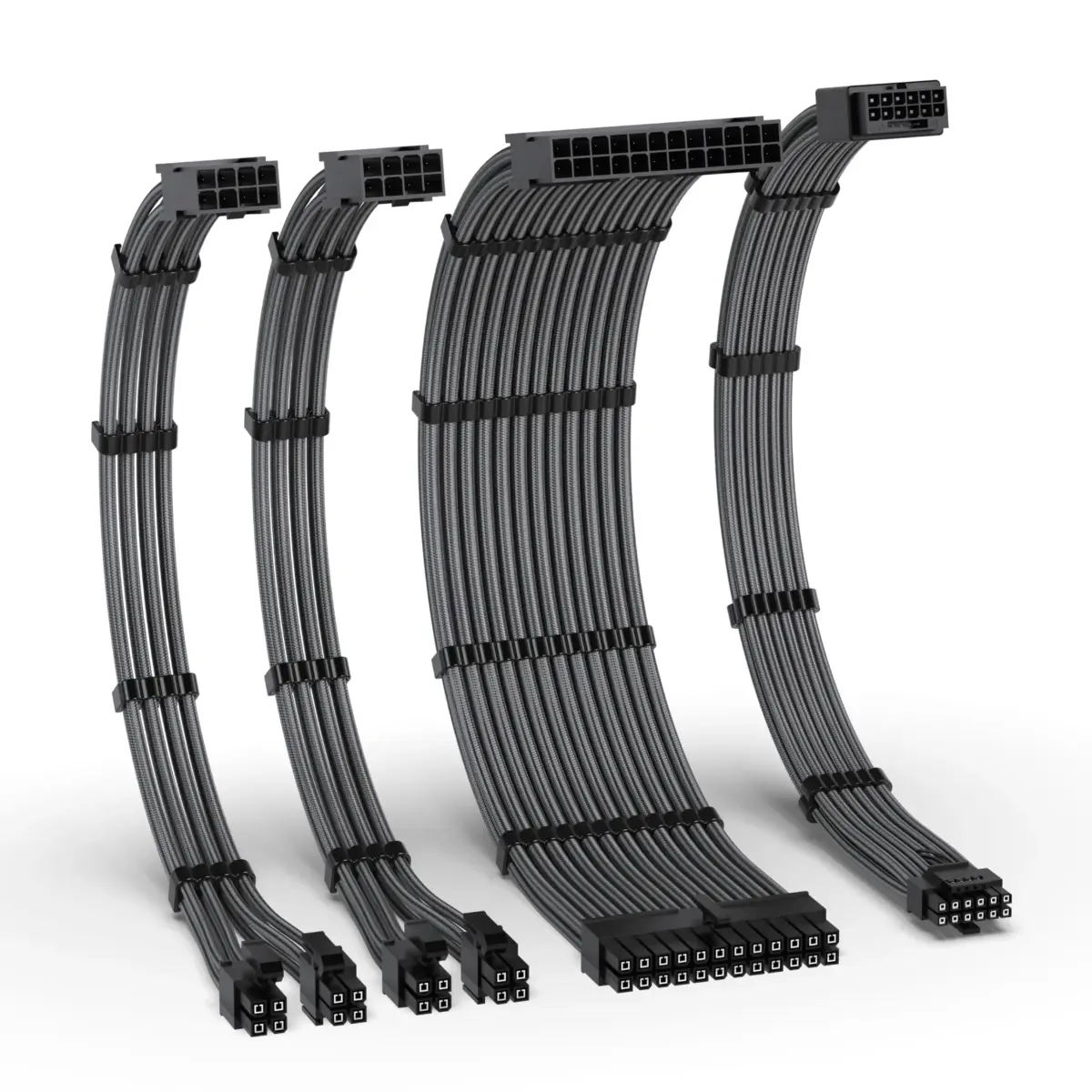 EZDIY-FAB 12VHPWR PSU Extension Kit 300mm (11.8in) | 1x24-Pin ATX, 2x8-Pin EPS, 1x12+4 Pin GPU, Carbon Sleeved - main product image