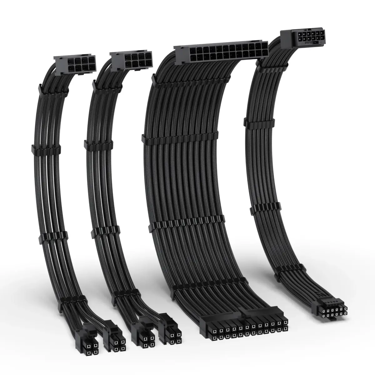 EZDIY-FAB 12VHPWR PSU Extension Kit 300mm (12.0 in) | Black Sleeved Cables for RTX 40/50 Series GPUs - main product image