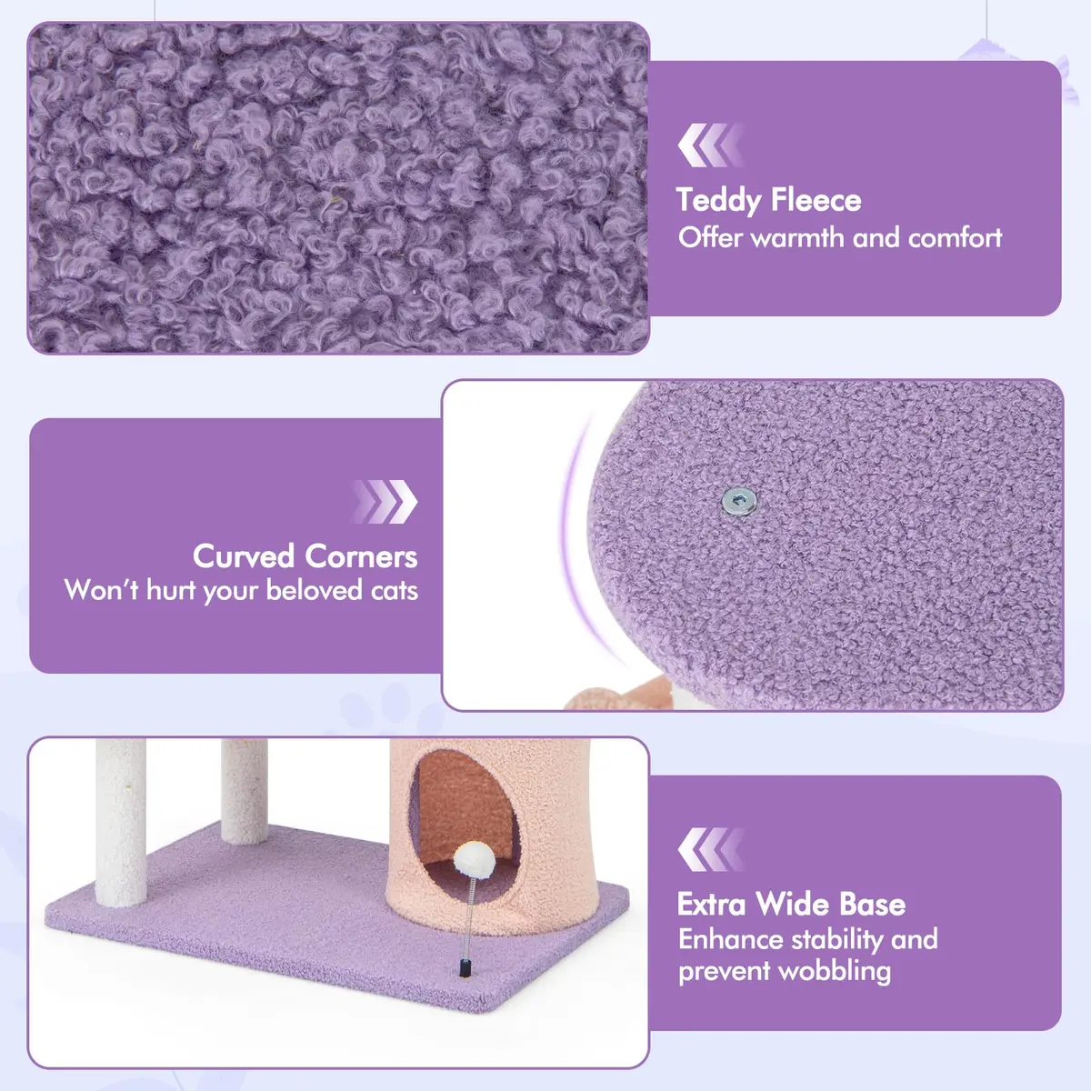 PETSITE Cat Tree Tower 66 Inch | Multi-Level Modern Cat Furniture with Sisal Posts & Playful Design - view 6