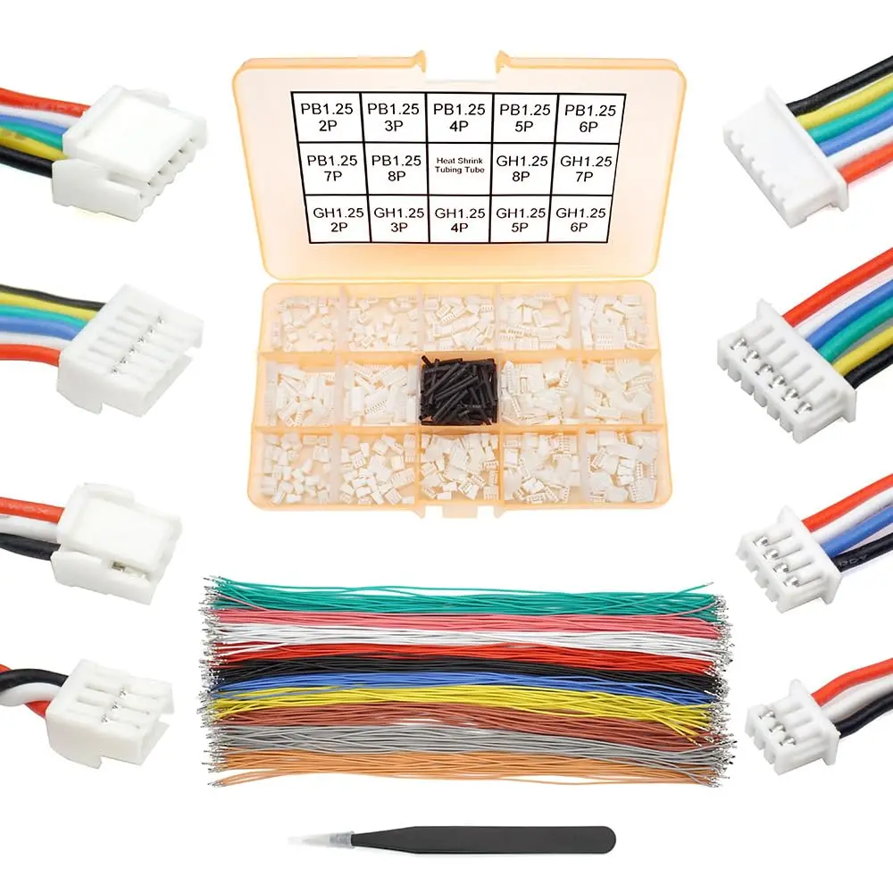 elechawk GH1.25 to PB1.25 Pre-Crimped Cables and Connectors Kit 200pcs (20cm) | For Pixhawk Cube & Drone Flight Controllers - main product image