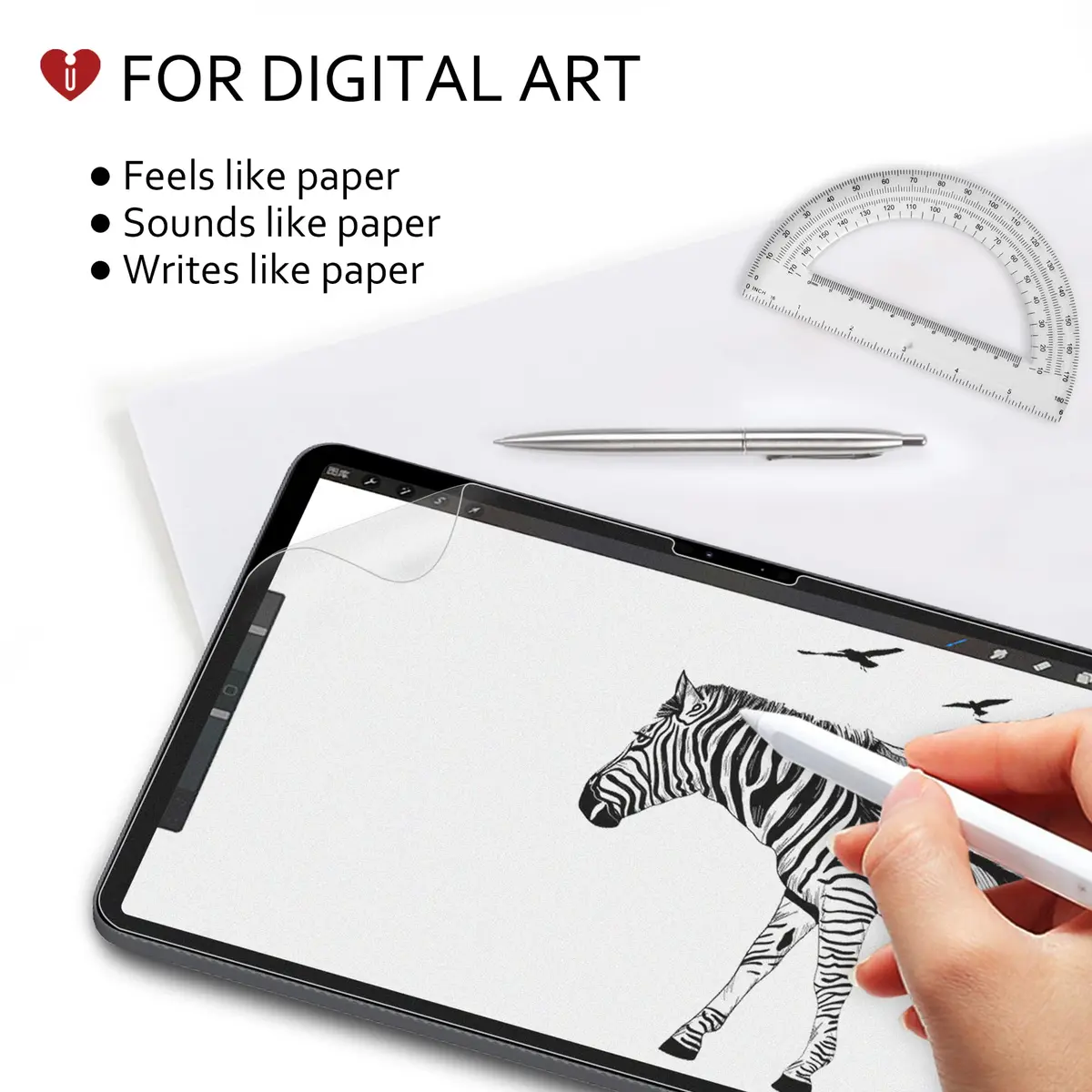 iCarez Matte Screen Protector for iPad Pro 13" (M4 2024/M5 2025) & iPad Air 13" (M2 2024/M3 2025) - Anti-Glare, Fingerprint Resistant, Apple Pencil Compatible 2-Pack - view 4