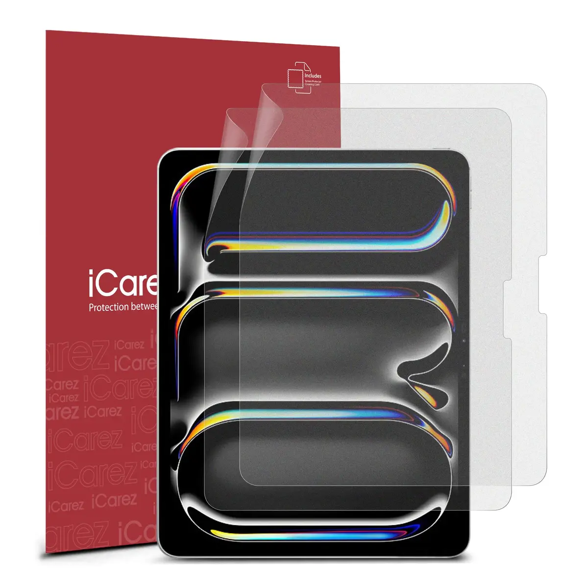 iCarez Matte Screen Protector for iPad Pro 13" (M4 2024/M5 2025) & iPad Air 13" (M2 2024/M3 2025) - Anti-Glare, Fingerprint Resistant, Apple Pencil Compatible 2-Pack - main product image