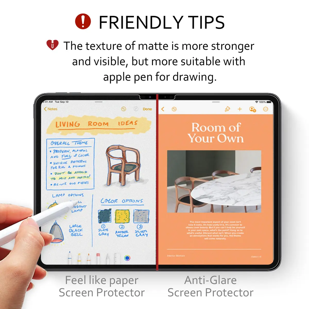 iCarez Matte Screen Protector for iPad Pro 13" (M4 2024/M5 2025) & iPad Air 13" (M2 2024/M3 2025) - Anti-Glare, Fingerprint Resistant, Apple Pencil Compatible 2-Pack - view 7