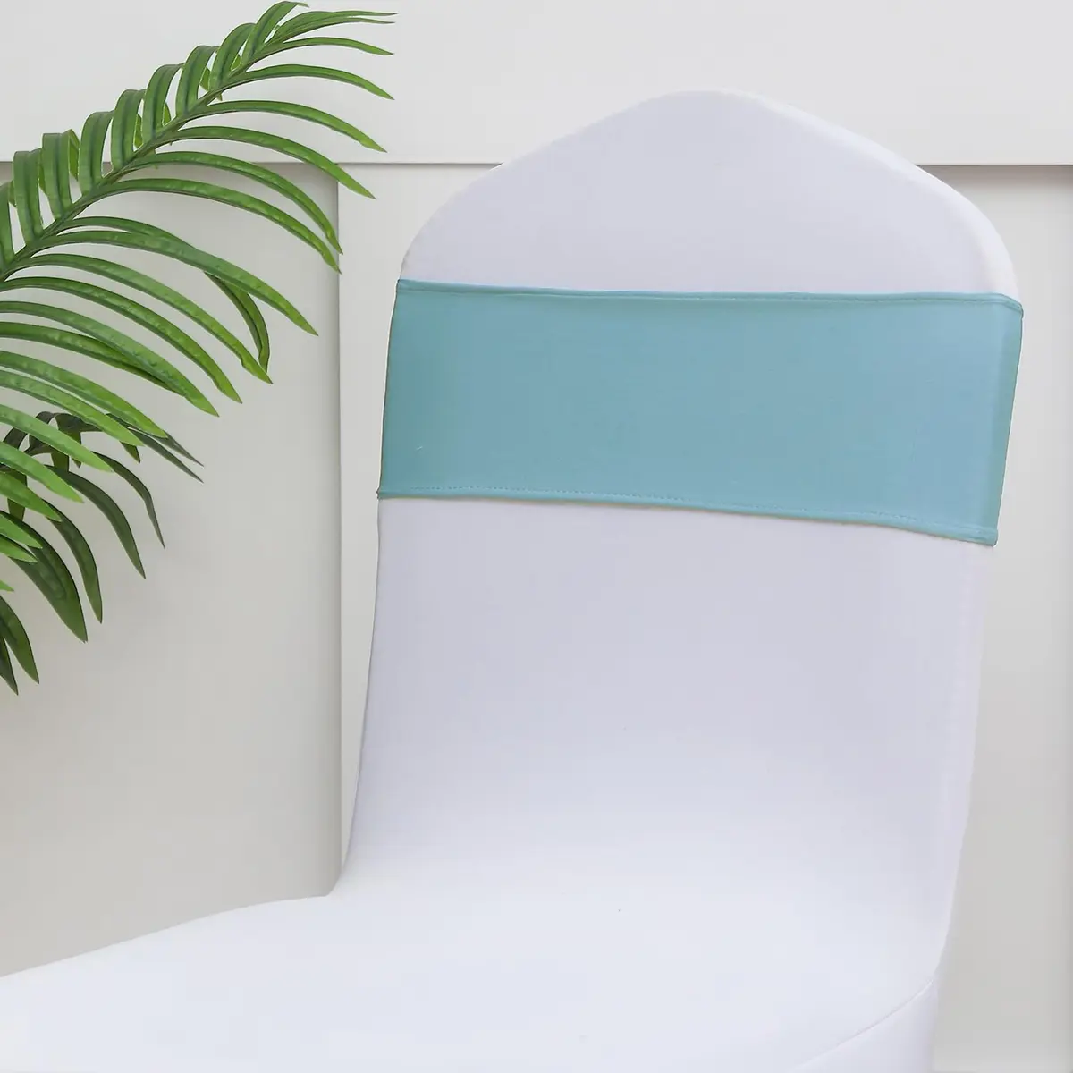 Gankar Baby Blue Chair Sashes 50 Pack | Stretchable Polyester Spandex Bands for Events - view 6