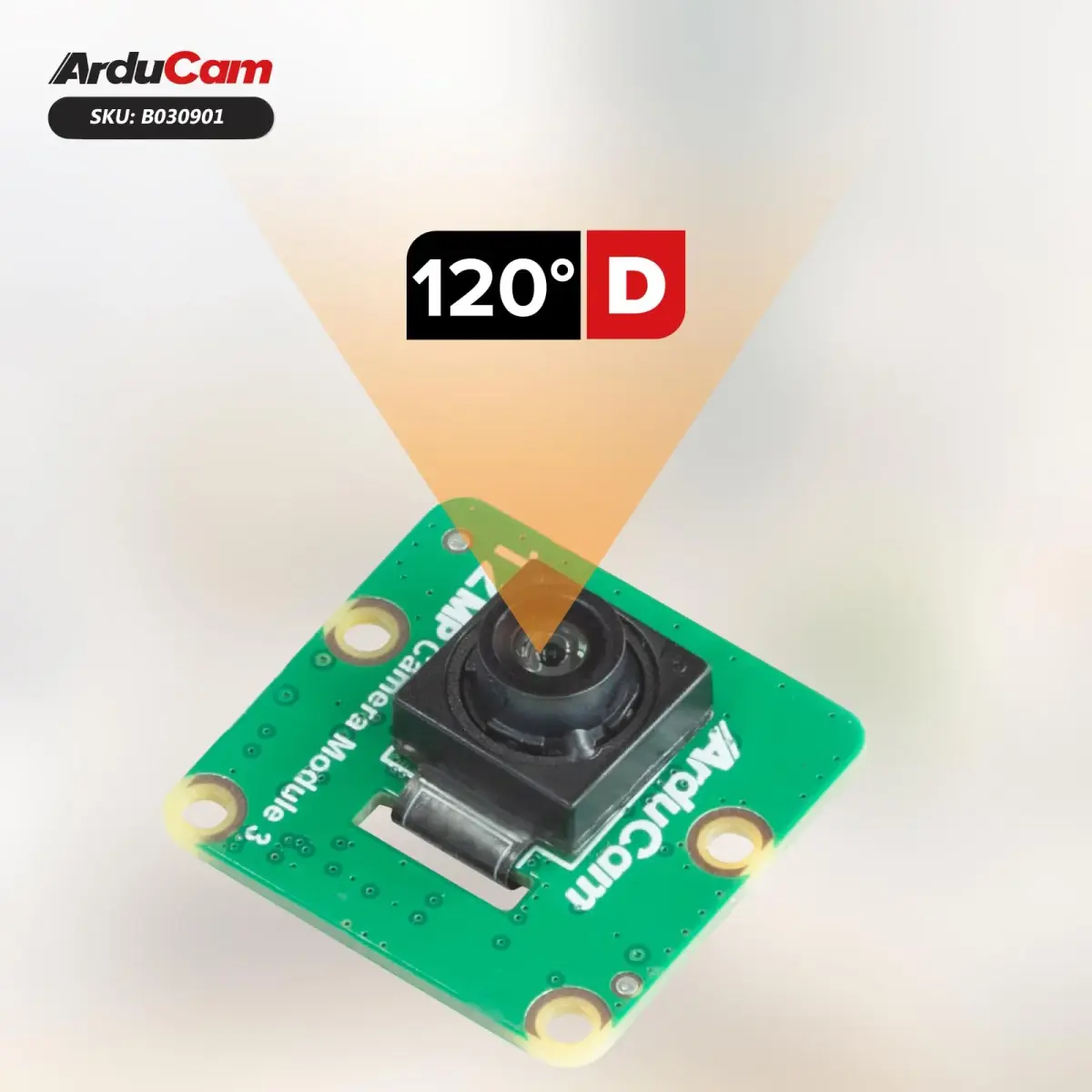 Arducam Raspberry Pi Camera Module 3 12MP IMX708 102° Wide Angle Fixed Focus HDR Camera | Compatible with Raspberry Pi 5, 4, 3, 2, Zero W - view 3