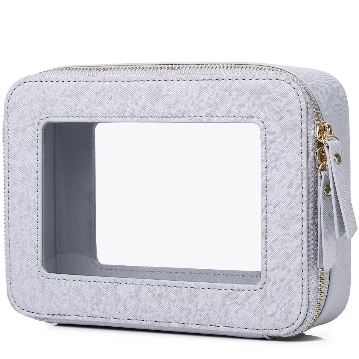 Pinkmik Medium D/Gray Clear Makeup Bag (Cosmetic Case) - TSA Approved Travel Organizer - main product image
