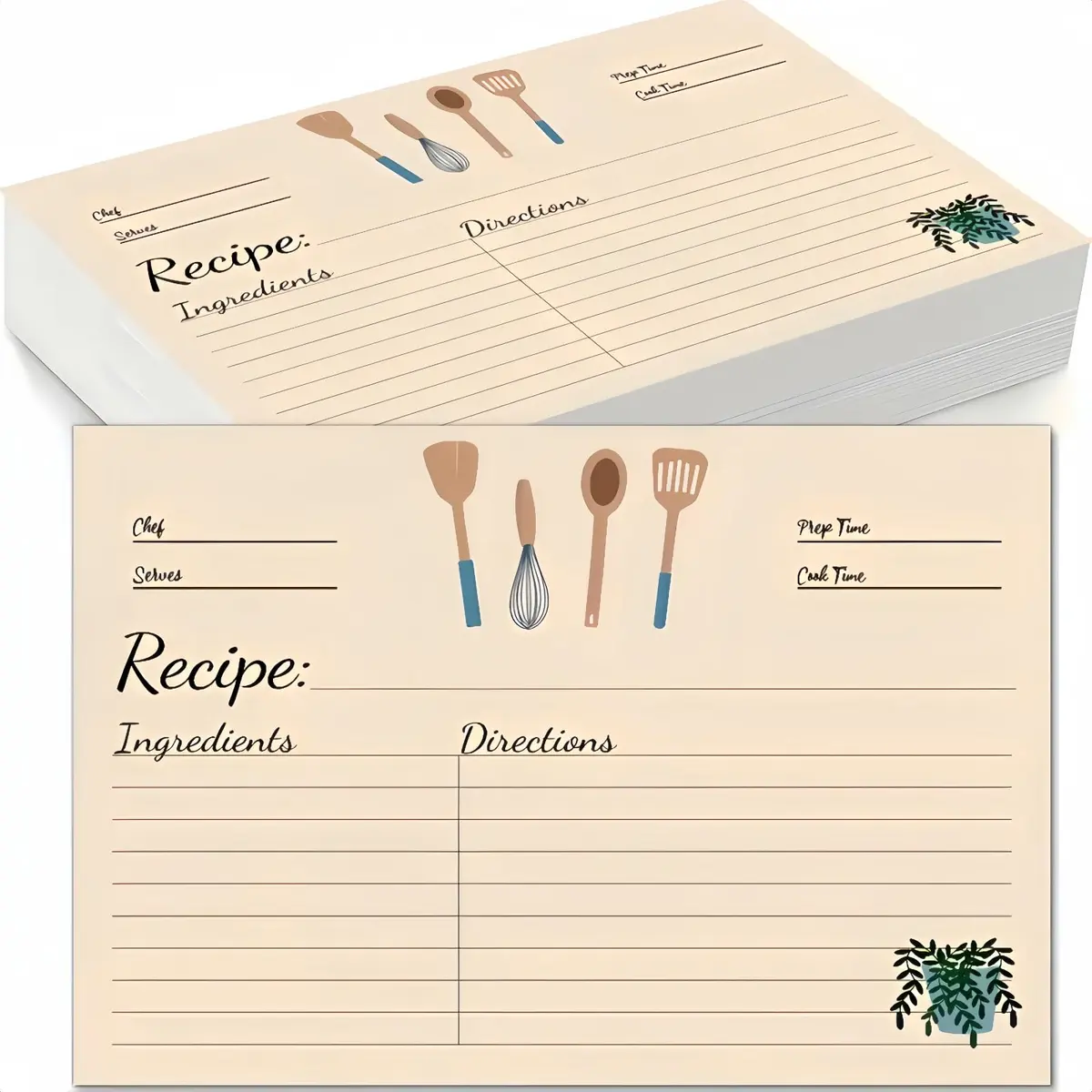 YOJO Recipe Cards,50 Count 4x6 | Minimalist Cardstock for Kitchen & Gifts - main product image
