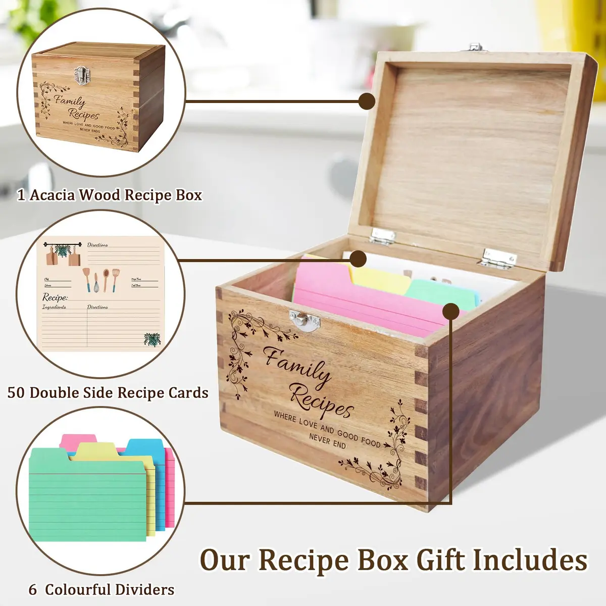 YOJO Recipe Cards,50 Count 4x6 | Minimalist Cardstock for Kitchen & Gifts - view 4