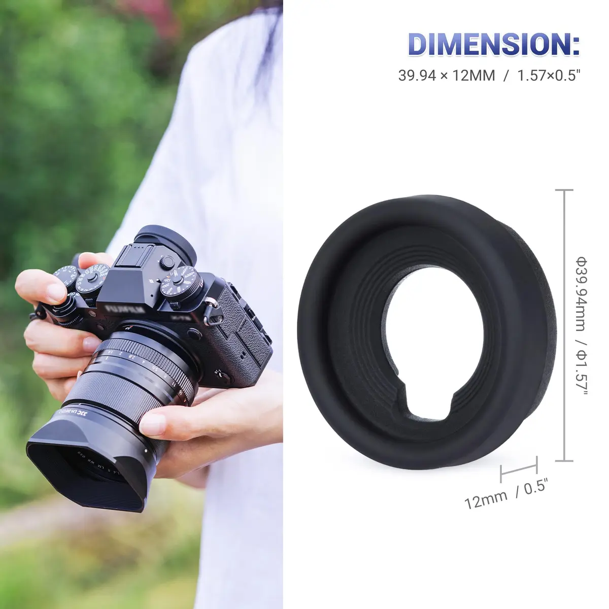 JJC Camera Viewfinder Eyepiece Eye Cup for Fuji GFX100 II & X-H2S | Soft Silicone, Replaces EC-GFX, Blocks Light, Impact-Resistant (70-120 chars) - view 5