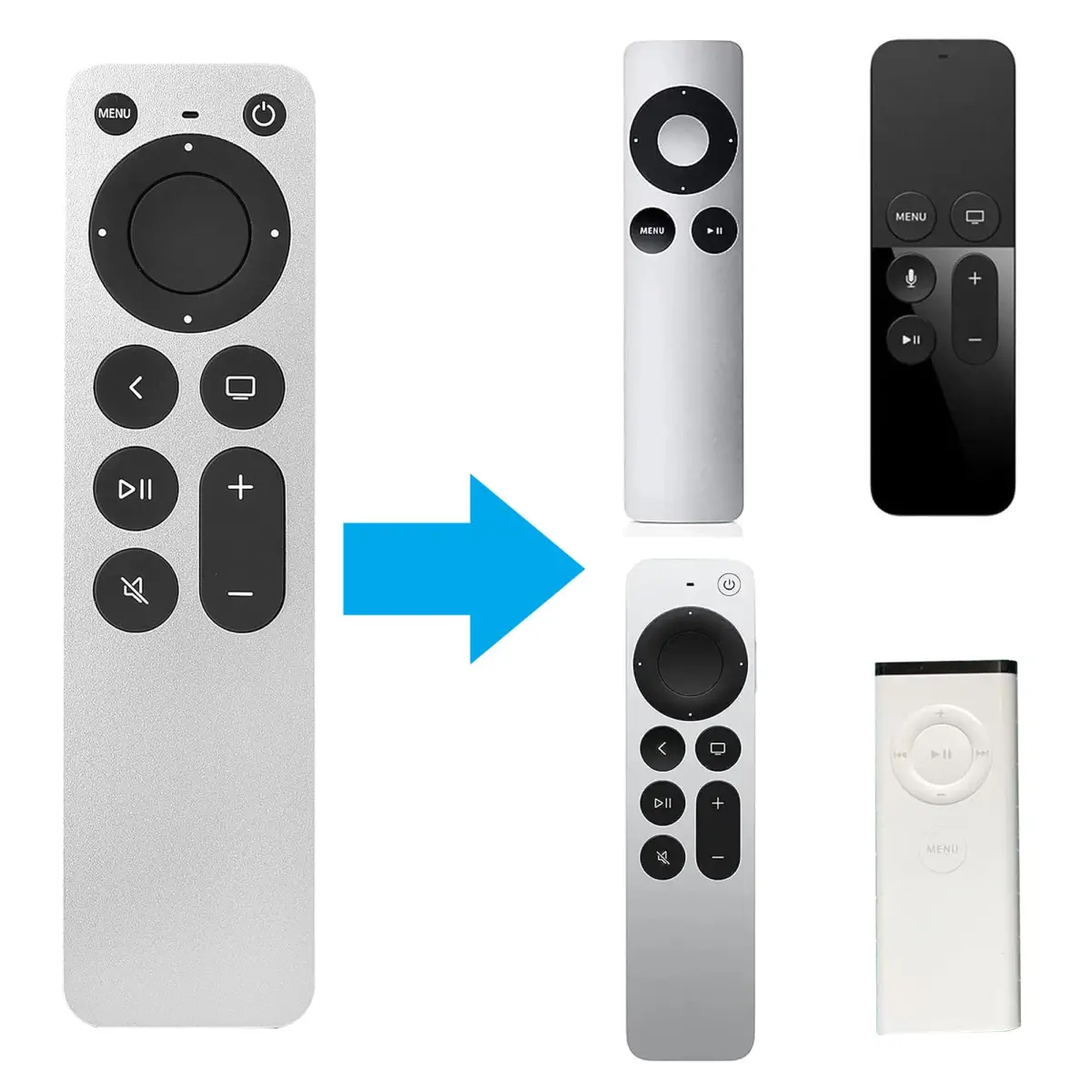 SMATAR Replacement Apple TV Remote | IR Control for Apple TV 4K/HD & Older Models (CR2032 Battery Required) - view 2