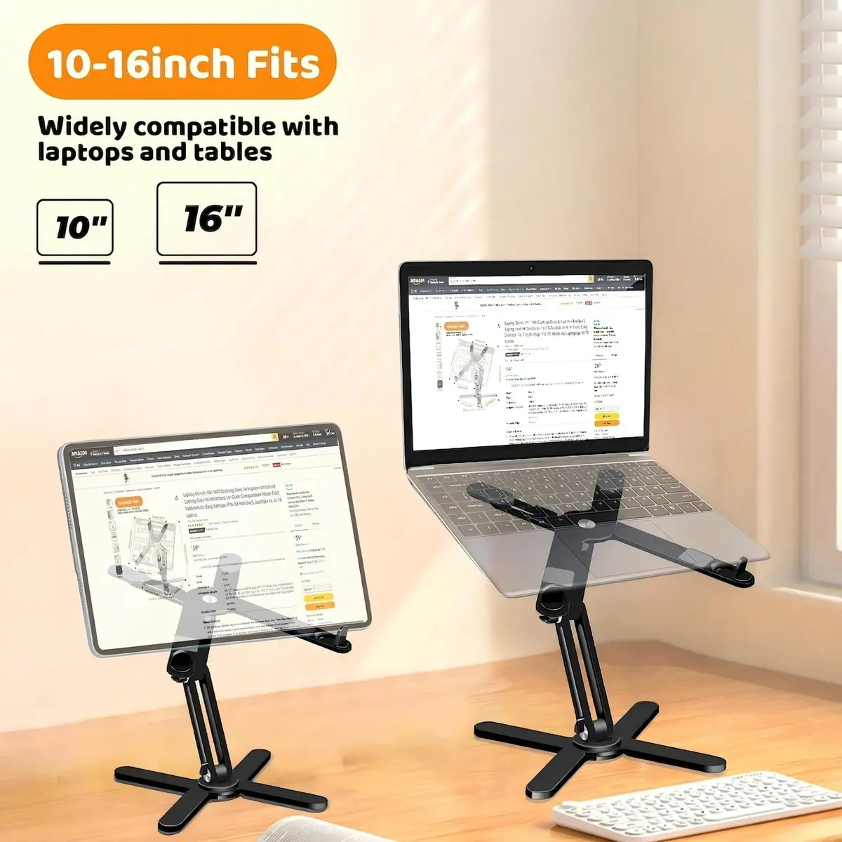 Moallia N86 360 Rotating Laptop Stand for Desk with Locking Knobs, Black 2.27 kg (5 lb) | Ergonomic Aluminum Riser for Collaborative Work - view 6