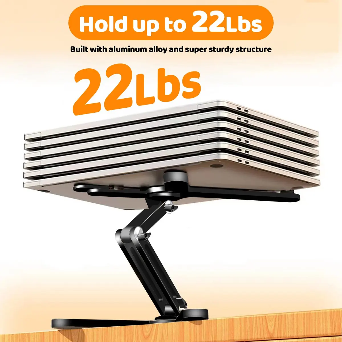 Moallia N86 360 Rotating Laptop Stand for Desk with Locking Knobs, Black 2.27 kg (5 lb) | Ergonomic Aluminum Riser for Collaborative Work - view 7