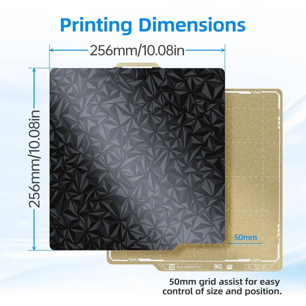 BIQU Designer Series Smooth PEO+Textured PEI Build Plate 257x257mm | Double Sided Spring Steel Print Bed - view 7
