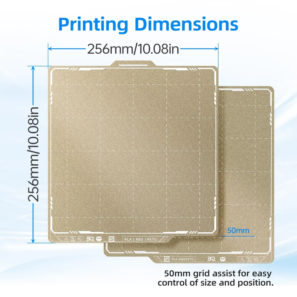 BIQU PyroGrip Double Side Textured PEI Build Plate 257x257mm | Grips Prints for Bambu Lab Printers - view 7