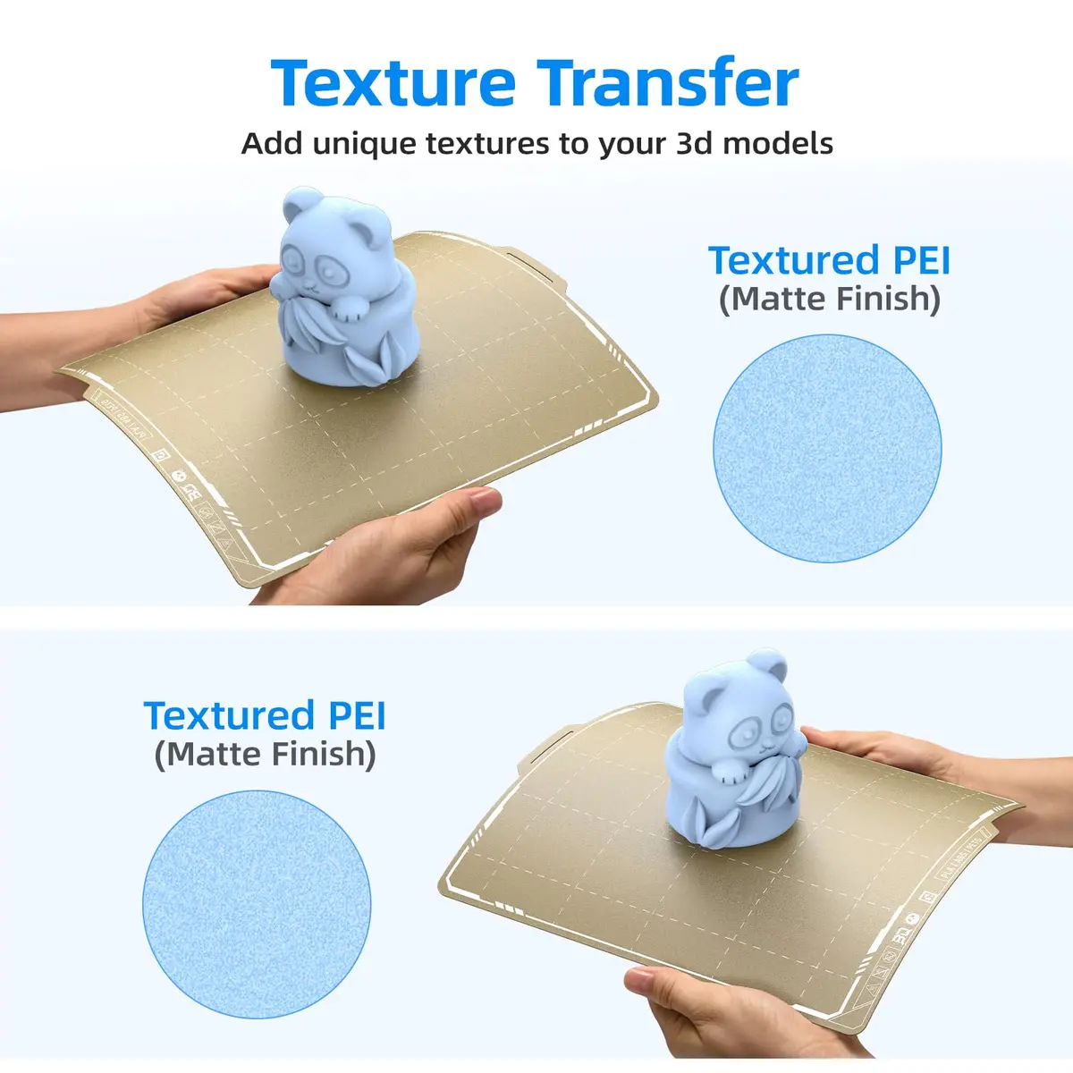 BIQU PyroGrip Double Side Textured PEI Build Plate 257x257mm | Grips Prints for Bambu Lab Printers - view 2