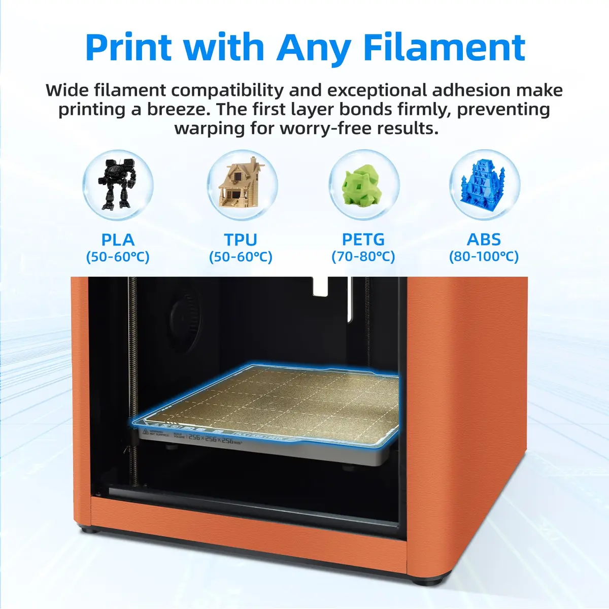 BIQU PyroGrip Double Side Textured PEI Build Plate 257x257mm | Grips Prints for Bambu Lab Printers - view 4